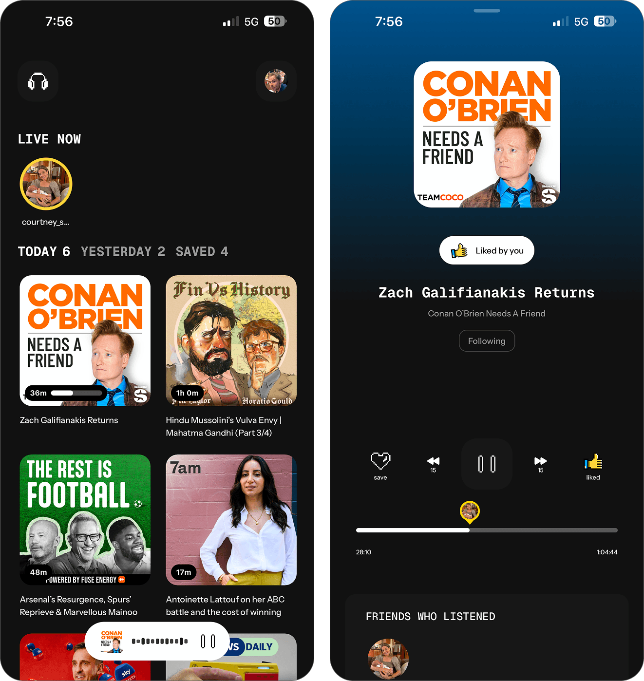 Listen together feature preview in dark mode