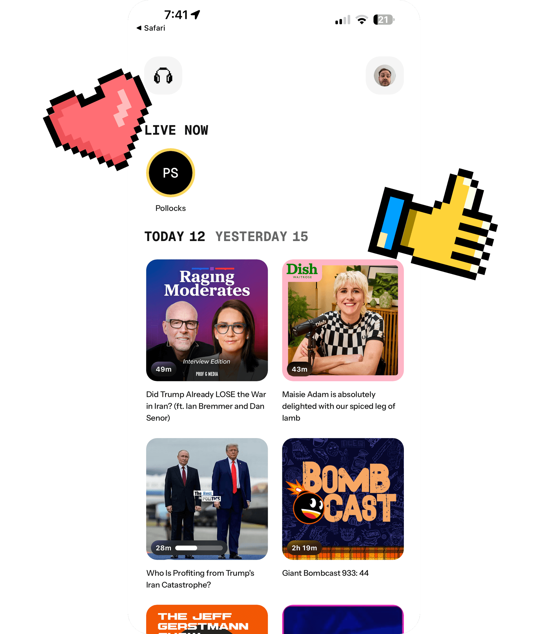 Dily app homepage preview